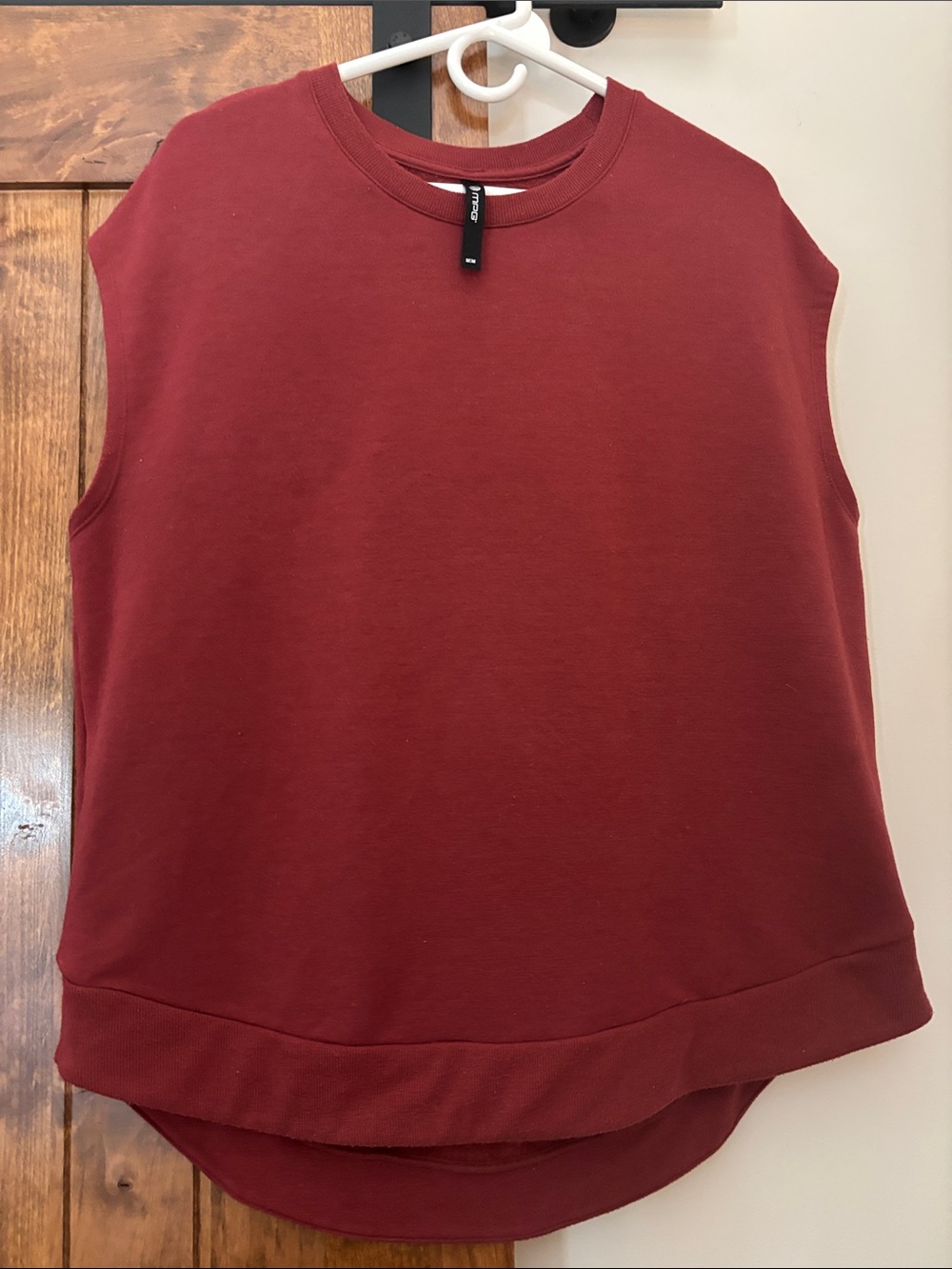 MPG Sleeveless Muscle Tee in Deep Burgundy